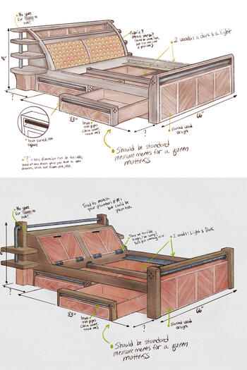 An Art Deco/Industrial Bed I Designed